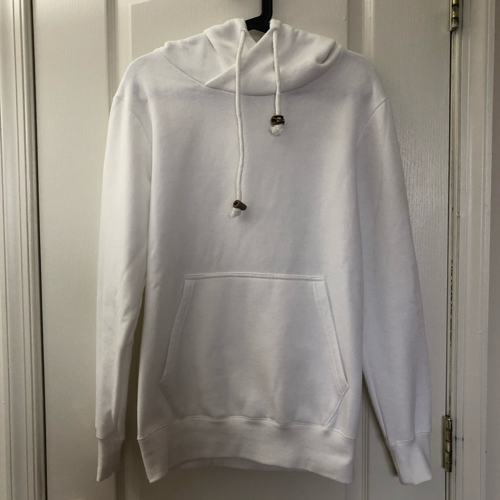Fishbone Slim Fit White Hoodie